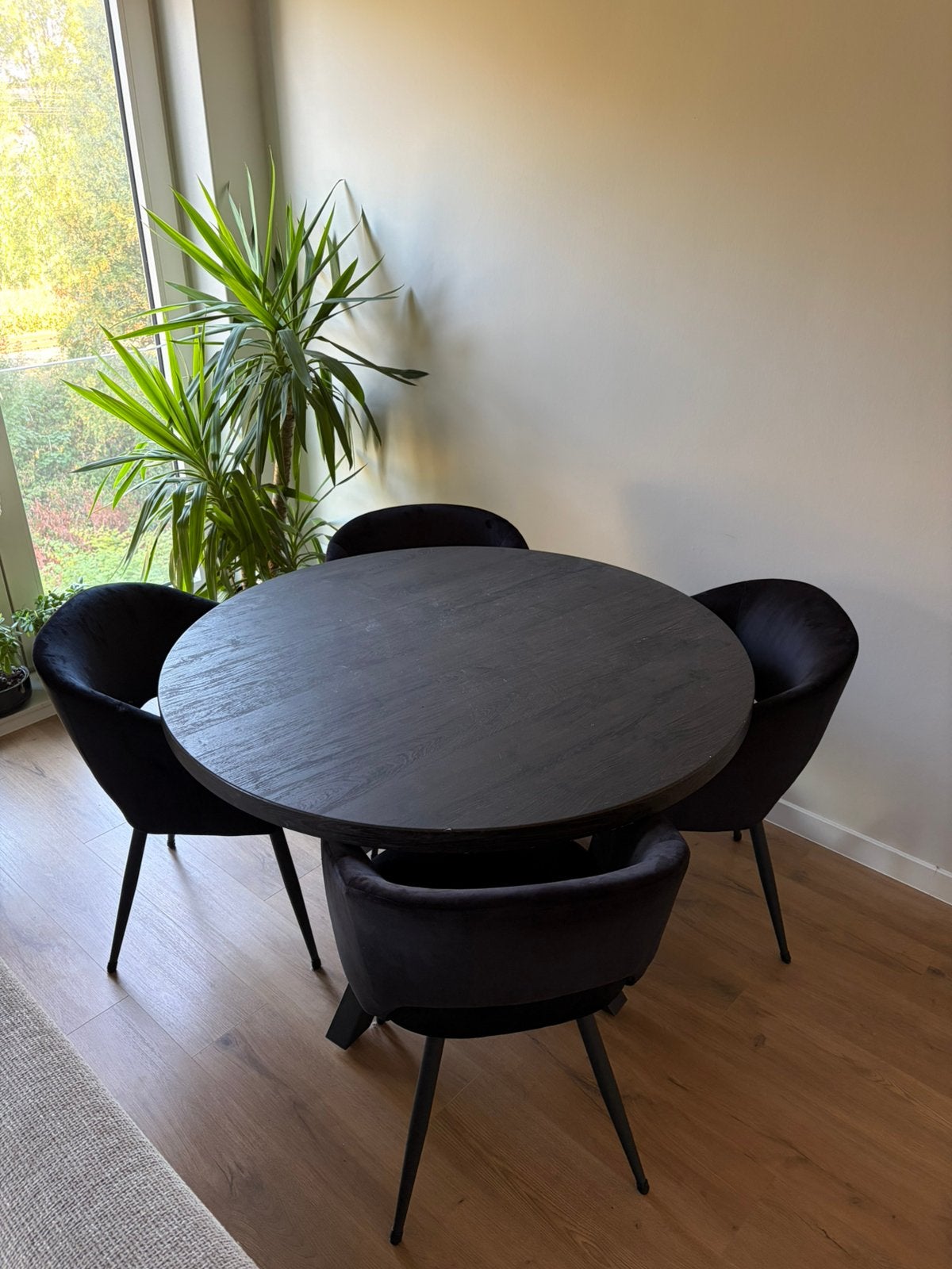 Complete set — Eettafel + stoelen, Ophalen, 100 tot 150 cm, Rond, Zo goed als nieuw