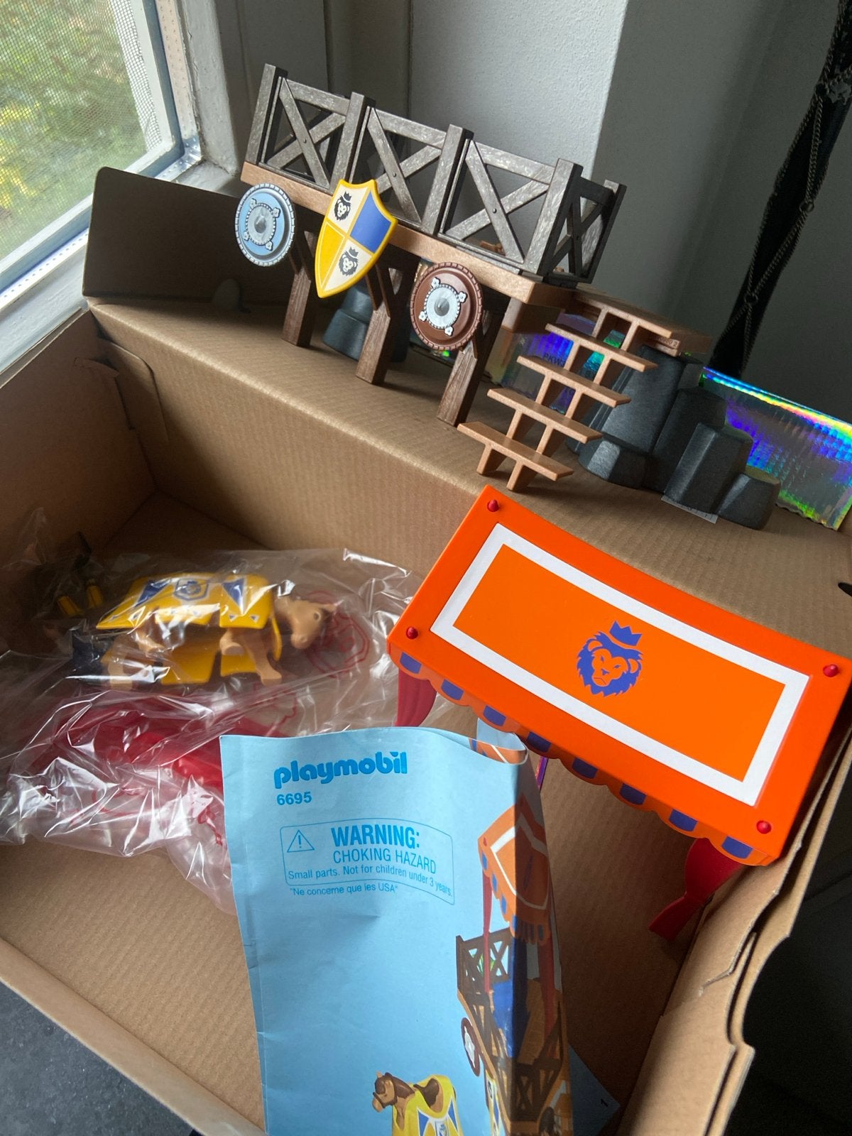 Playmobil 6695 Ridder podium met paard, Ophalen of Verzenden, Zo goed als nieuw
