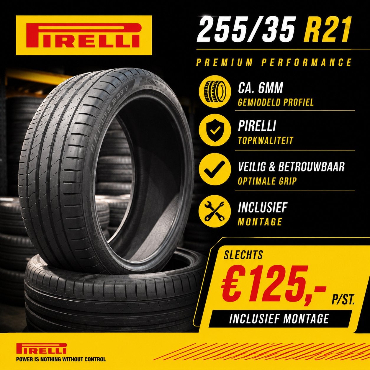 4x Pirelli 255/35 /21 | ca. 6mm | €125,- pst Incl. montage, Auto-onderdelen, Banden en Velgen, Band(en), Zomerbanden, Ophalen