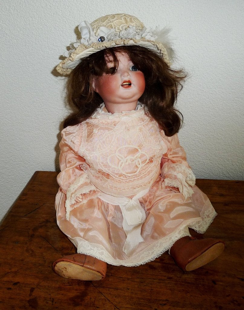 Antieke pop lengte 53 cm Merk: Heubach - Koppelsdorf, Ophalen of Verzenden
