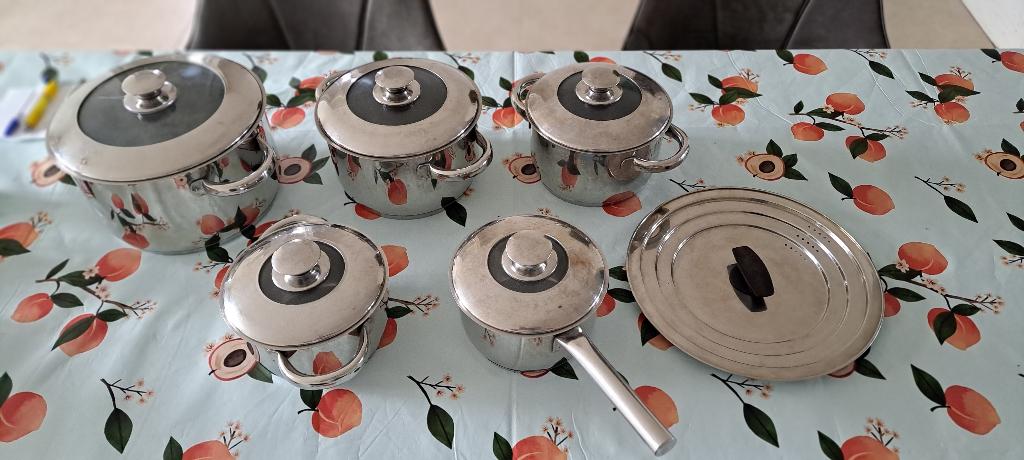 Pannenset kookset ketels, Ophalen, Gebruikt, Rvs, Pannenset