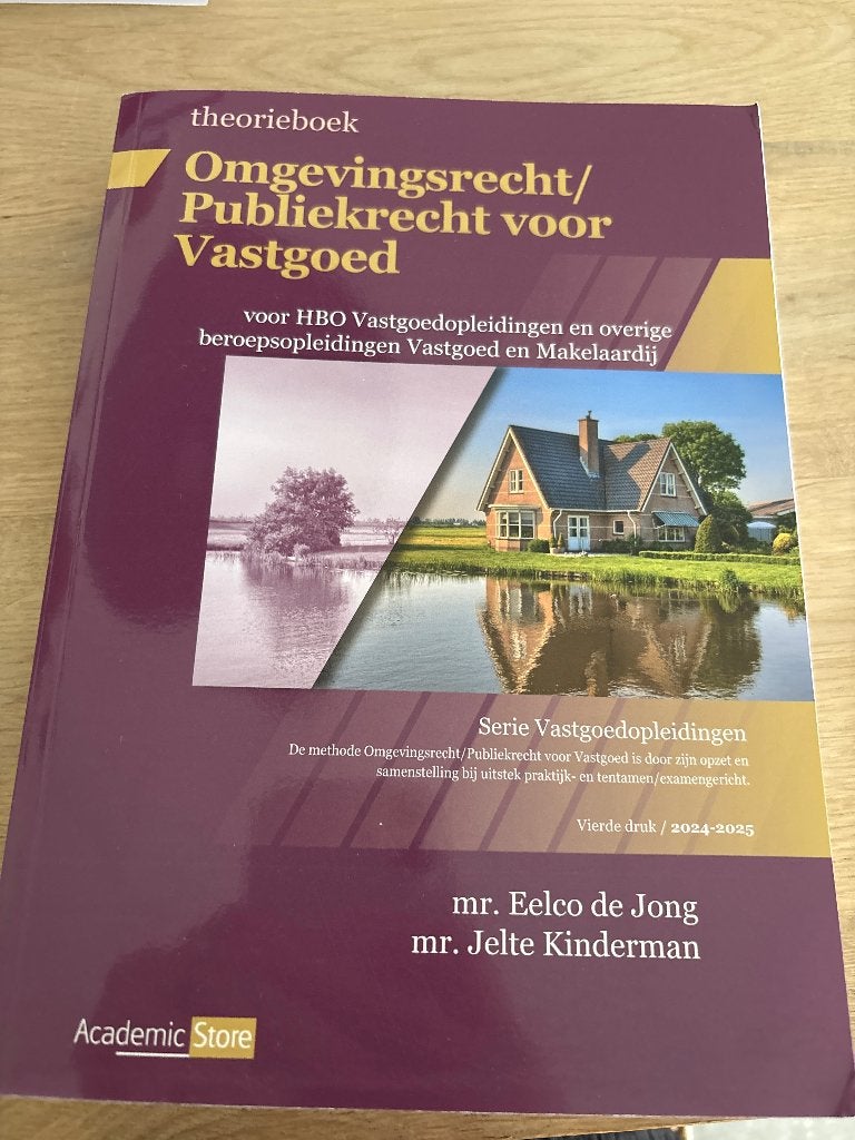 Omgevingsrecht/publiekrecht voor vastgoed theorieboek, Boeken, Ophalen, Alpha, Zo goed als nieuw, HBO