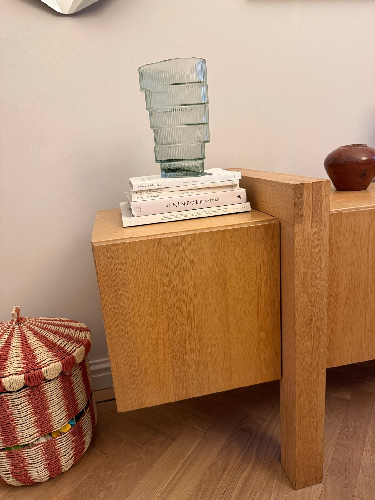 Unieke glazen vaas in gelaagd design, Ophalen of Verzenden