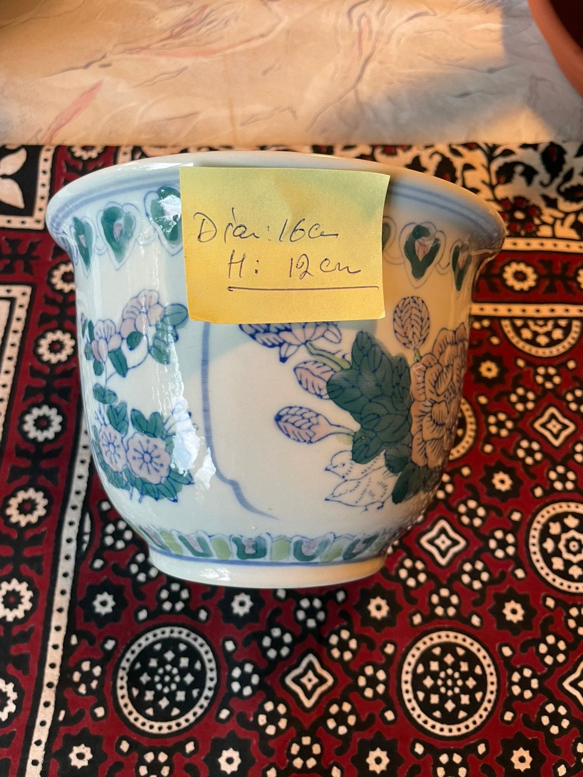 Antiek? Chinese bloemen pot in perfect staat!, Steen, Minder dan 30 cm, Rond, Ophalen of Verzenden