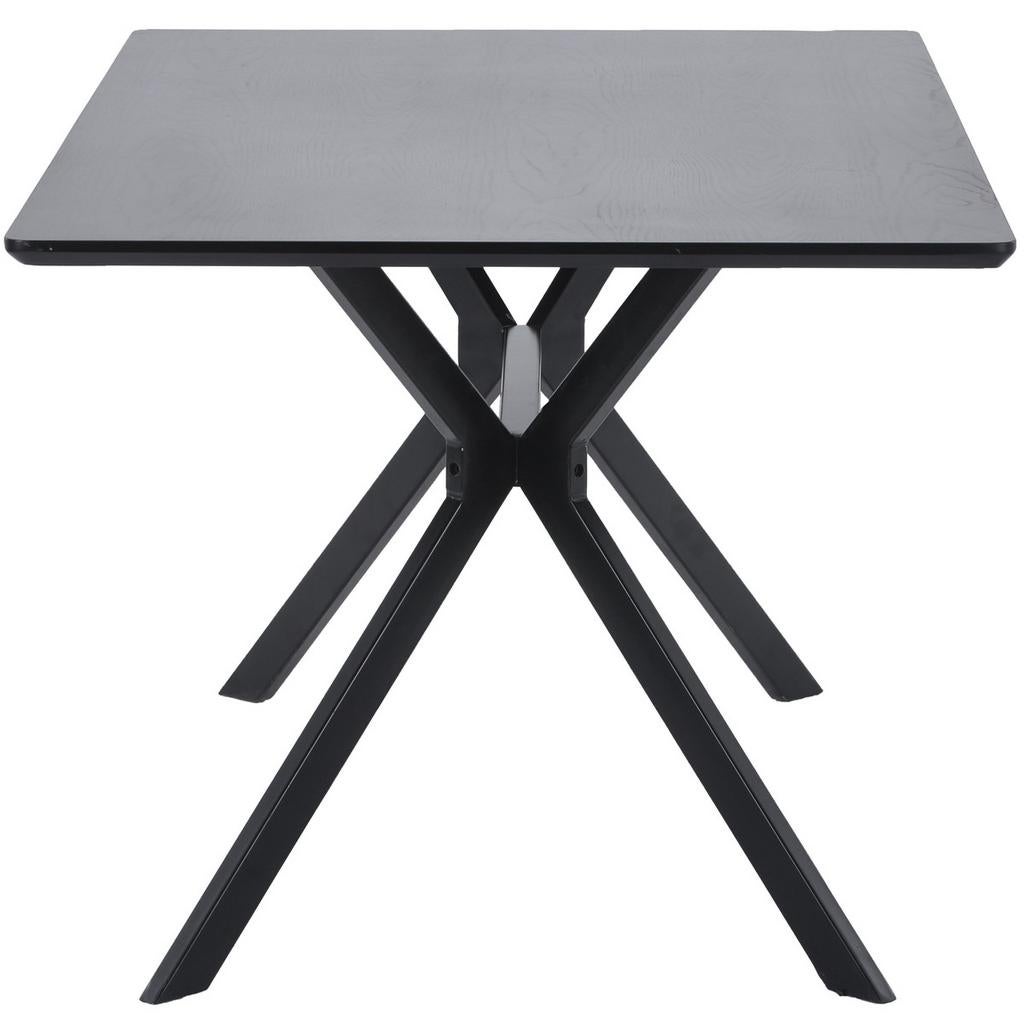 WOOOD: Eettafel Bruno rechthoek mdf zwart 160x90 cm, Huis en Inrichting, Tafels | Eettafels, Ophalen, Overige materialen, 100 tot 150 cm
