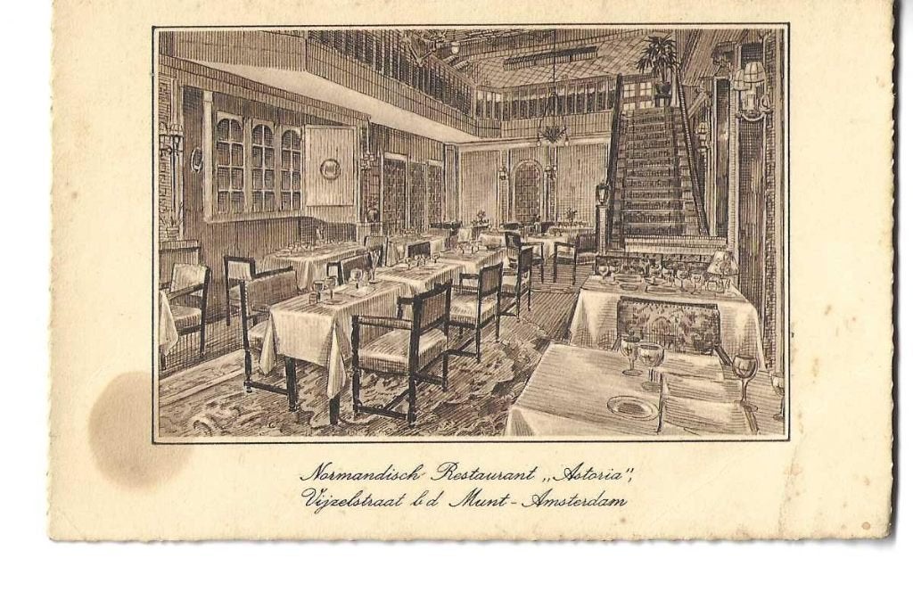 amsterdam  vijzelstraat  restaurant astoria, Verzenden, 1920 tot 1940, Ongelopen, Noord-Holland