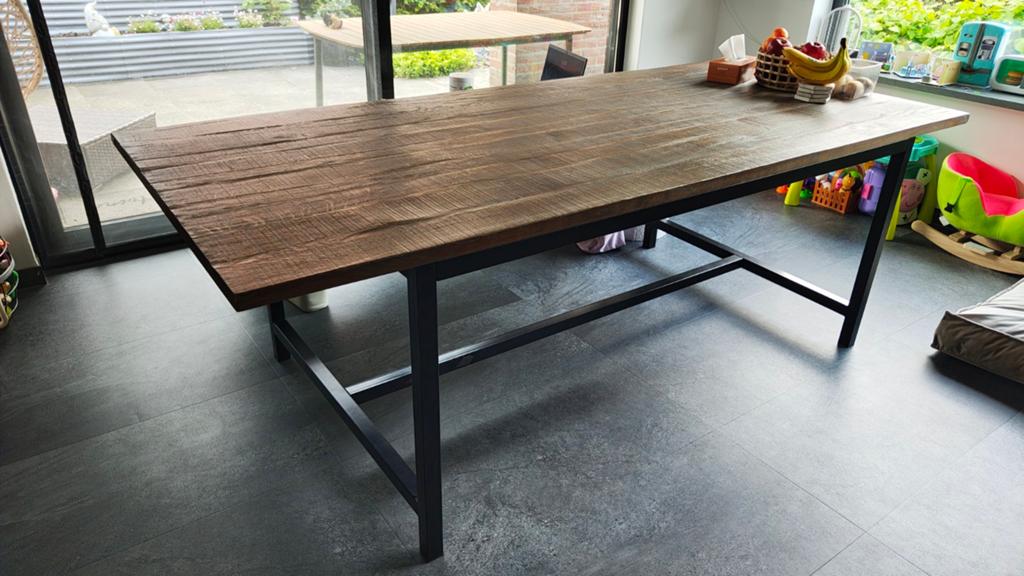 Goossens eettafel teakhout, Ophalen, Teakhout, 200 cm of meer, 50 tot 100 cm
