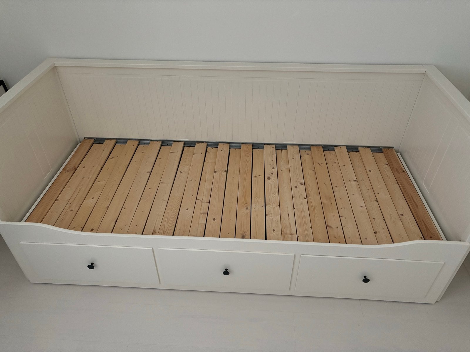 IKEA Hemnes bedbank met 3 lades, wit (exlusief matrassen), Ophalen, Wit, Tweepersoons, Zo goed als nieuw