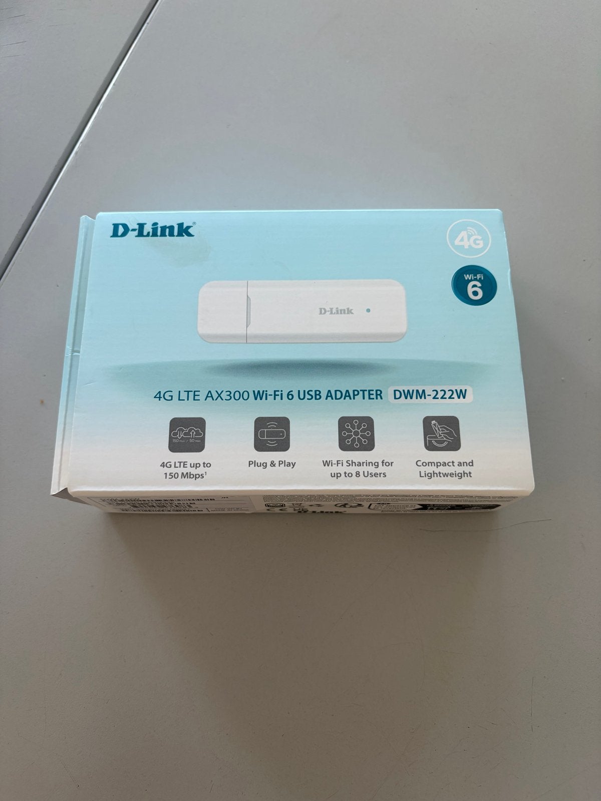 D-Link DWM-222W 4G LTE AX300 Wi-Fi 6 USB Adapter, Ophalen of Verzenden, Nieuw, Router
