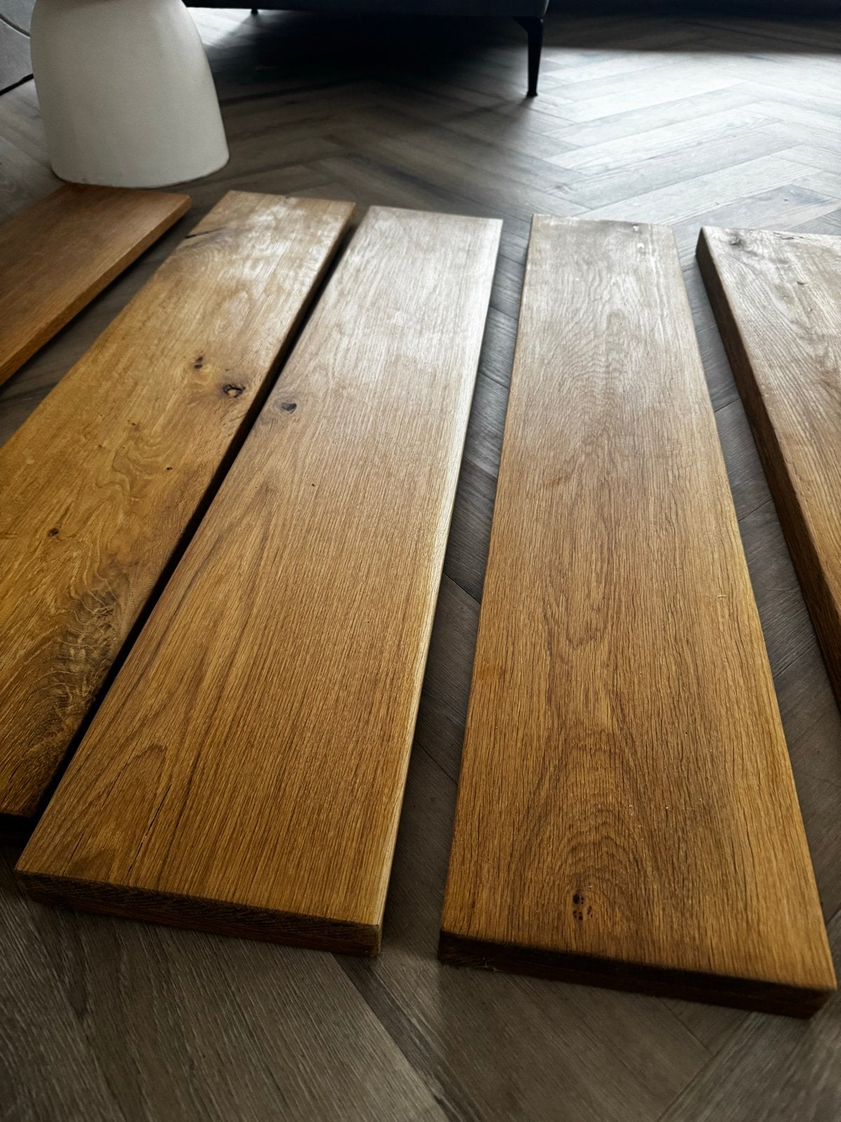 6 eikenhouten overzet traptreden, handgemaakt, Ophalen, Gebruikt, 2 tot 4 meter
