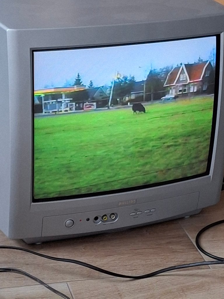 Philips17PT1565 CRT TV met originele afst bed- Retro Gaming, Ophalen, Huis en Inrichting