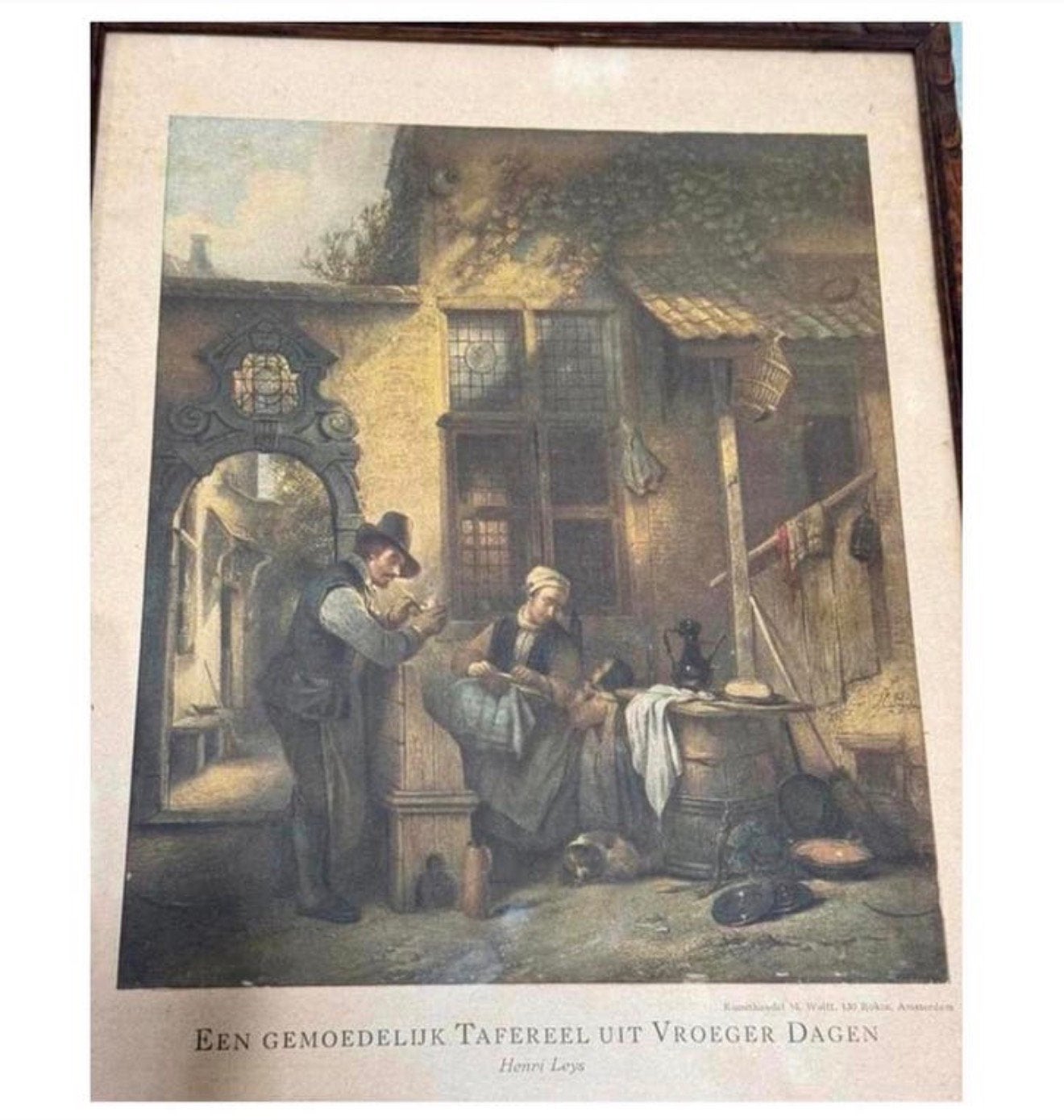 Antieke Foto Prent kunstwerk Kunsthandel M. Wolff Henri Leys, Ophalen of Verzenden