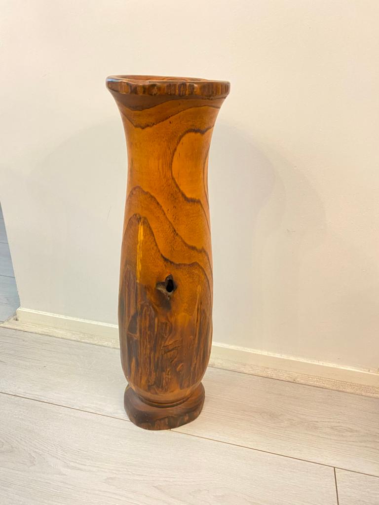 Unieke handgemaakte houten vaas, Antiek en Kunst, Antiek | Vazen, Ophalen of Verzenden