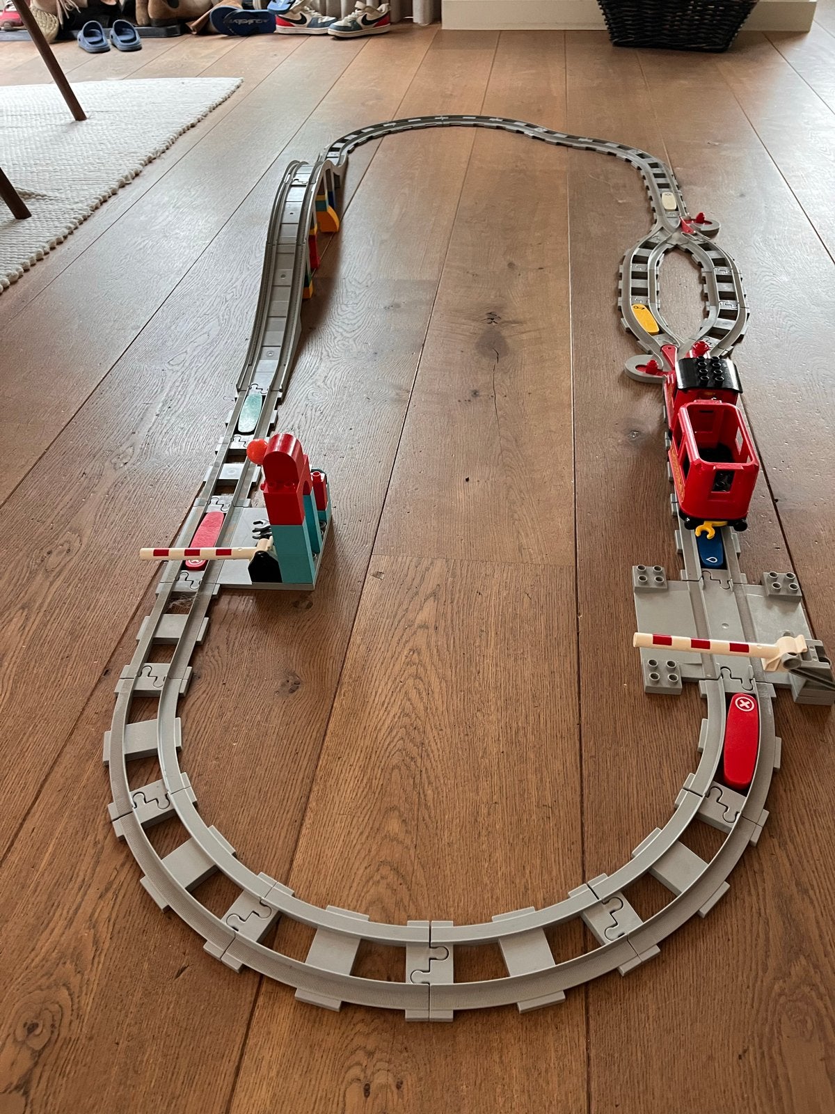 Lego Duplo Treinset met spoorwegovergang en trein, Ophalen, Gebruikt, Overige thema's, Compleet