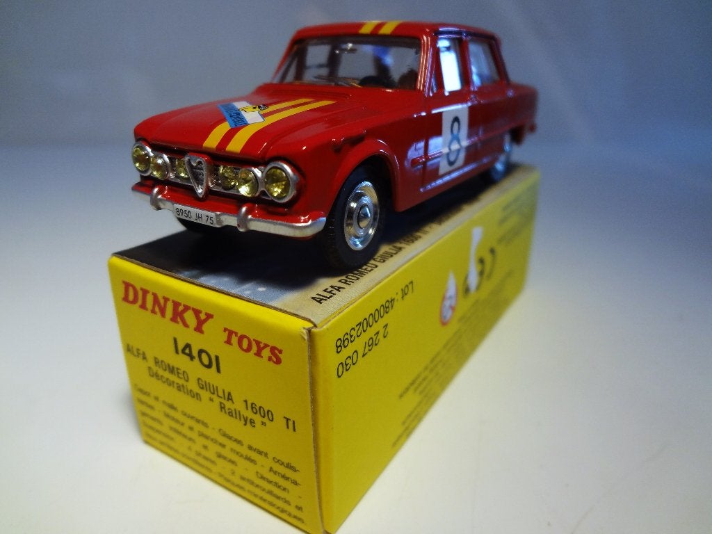 Alfa Romeo Giulia 1600 TI Rallye Dinky Toy Atlas 1401., Ophalen of Verzenden, Zo goed als nieuw, Auto, Dinky Toys