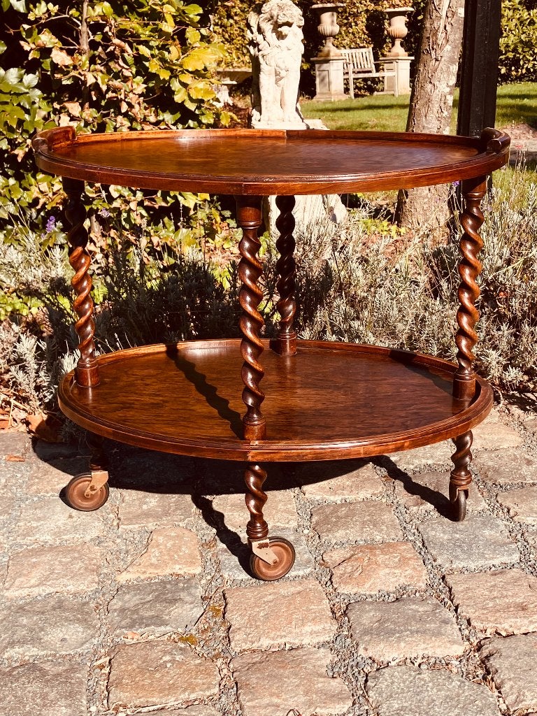antique barley twist butler tray, Antiek en Kunst, Ophalen