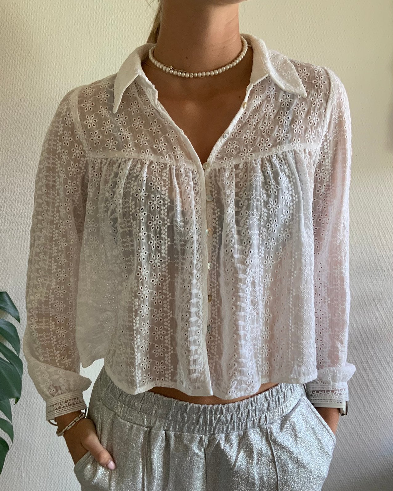 ZARA prachtige kantenblouse  maat S, Ophalen of Verzenden, Zo goed als nieuw