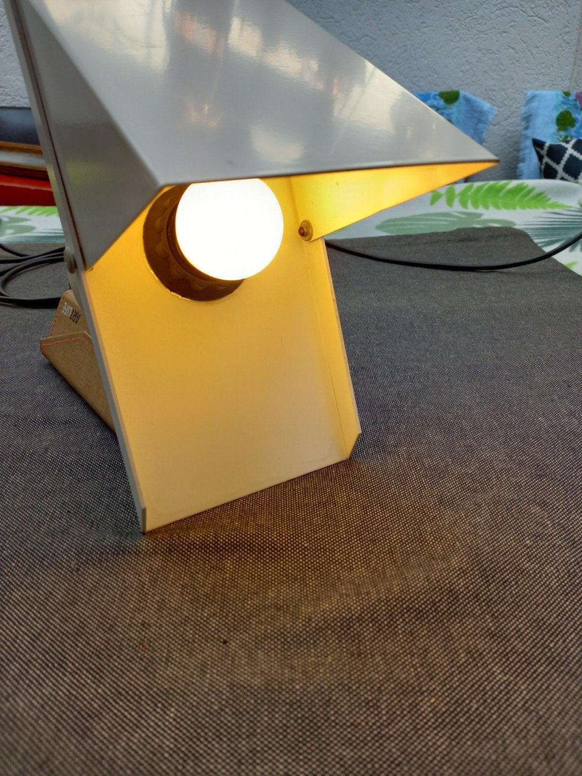Vintage midcentury Dijkstra plafond- of wandlamp jaren '60., Gebruikt, Metaal, Grijs, E27 (groot)