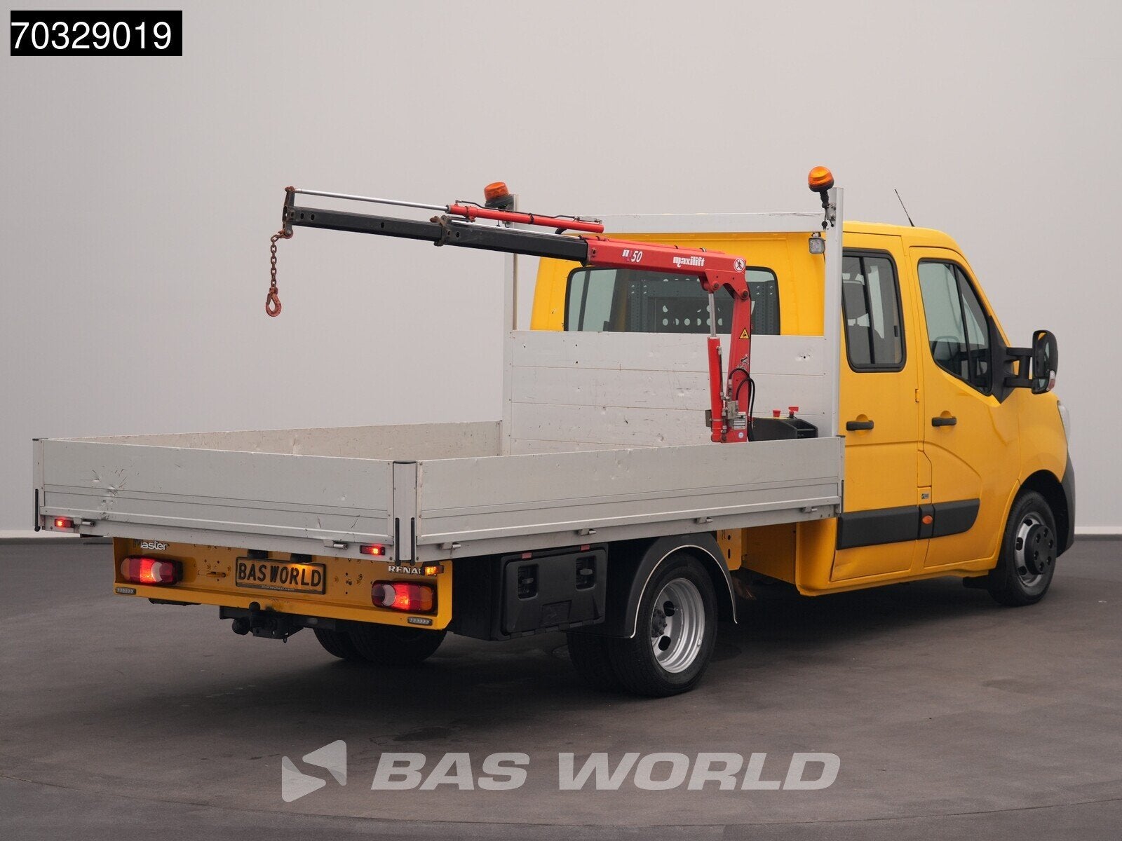 Renault Master 165PK Kraanwagen Maxilift Dubbel Cabine Dubbe, Start-stop-systeem, Stof, Gebruikt, Euro 6