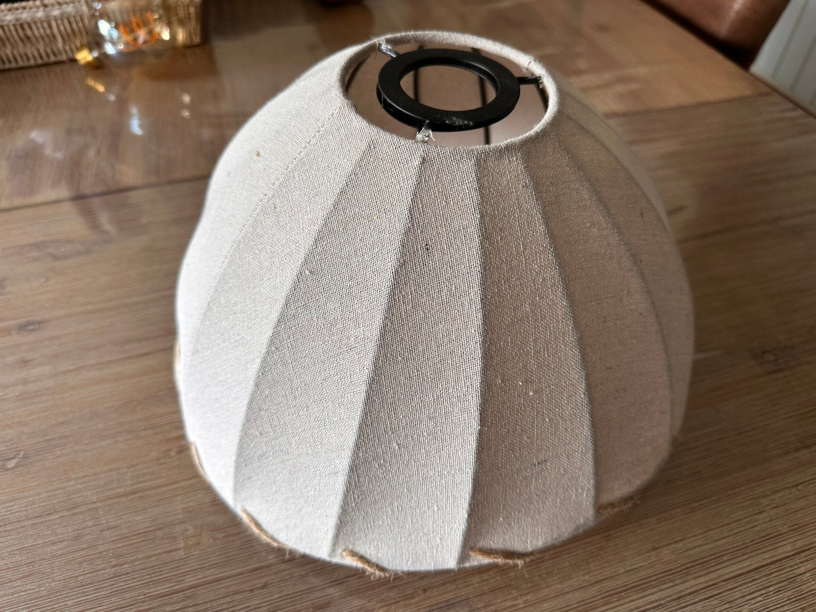 Lampenkap stof, Huis en Inrichting, Lampen | Lampenkappen, Ophalen, Zo goed als nieuw, Beige, Rond
