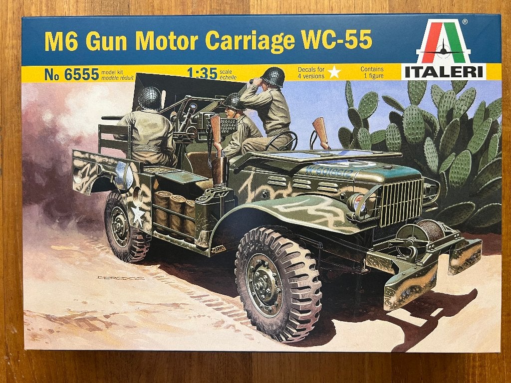Italeri M6 Gun Motor Carriage WC-55 1:35 - 6555, 1:32 tot 1:50, Nieuw, Ophalen of Verzenden, Italeri