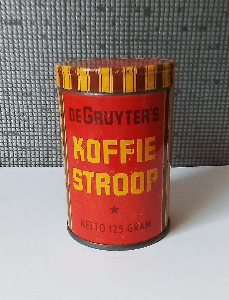 blikje De Gruyter""s koffiestroop uit de jaren 60, Verzamelen, Verzenden, Gebruikt, Overige