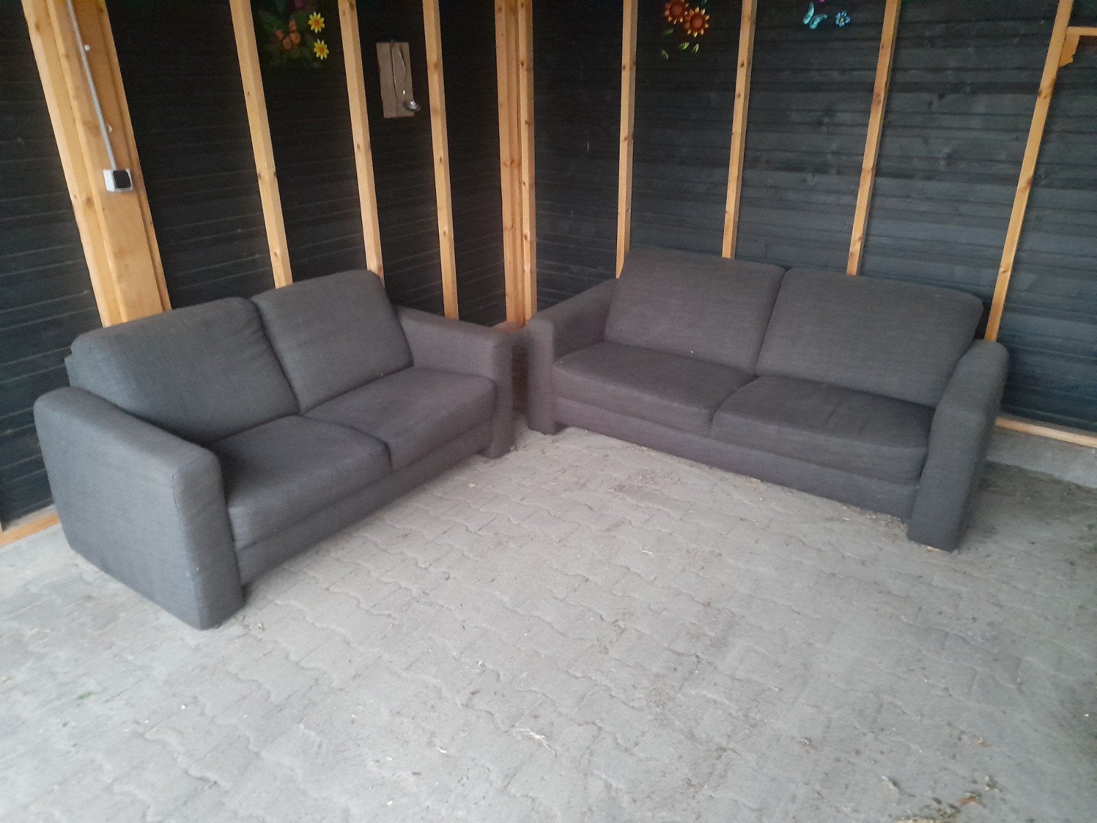 Grijze 2- en 2,5-zits banken - Gratis af te halen, Ophalen, Gebruikt, 150 tot 200 cm, Tweepersoons