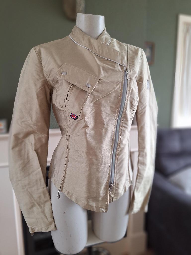 Belstaff nieuwe beige dames motor jack jas IT 44 mt 38, Maat 38/40 (M), Verzenden, Beige, Nieuw