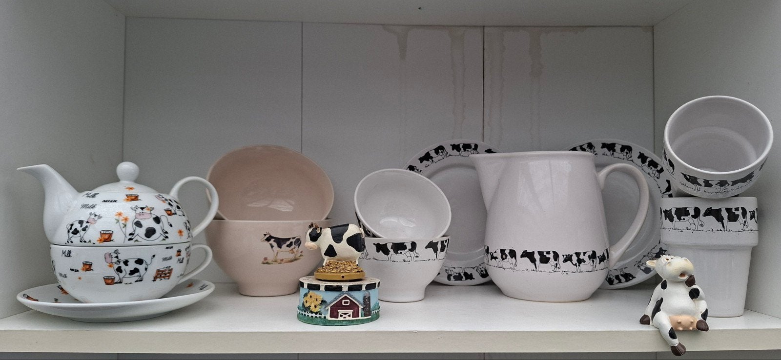 Koeien servies artikelen, Ophalen, Zo goed als nieuw, Boerderijdier, Beeldje of Figuurtje