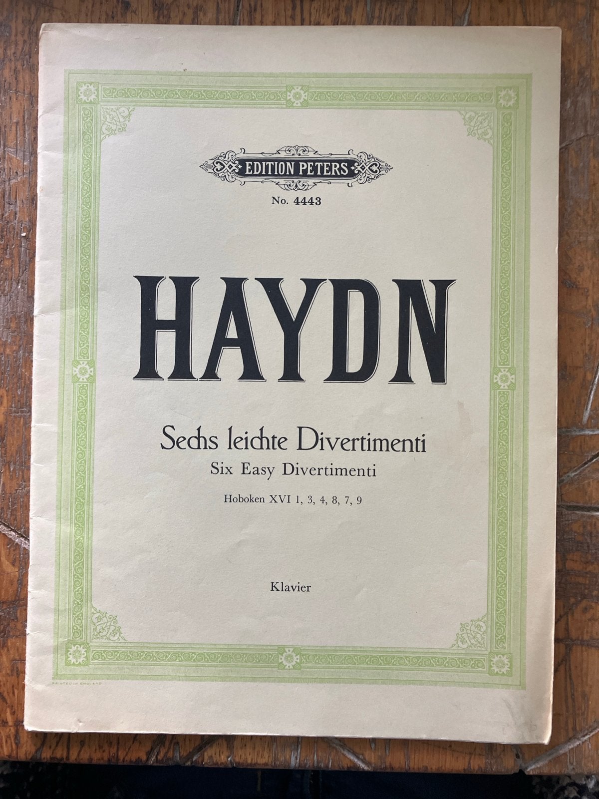 Haydn - Zes Makkelijke Divertimenti voor Klavier (Edition Pe, Gebruikt, Klassiek, Ophalen of Verzenden, Artiest of Componist