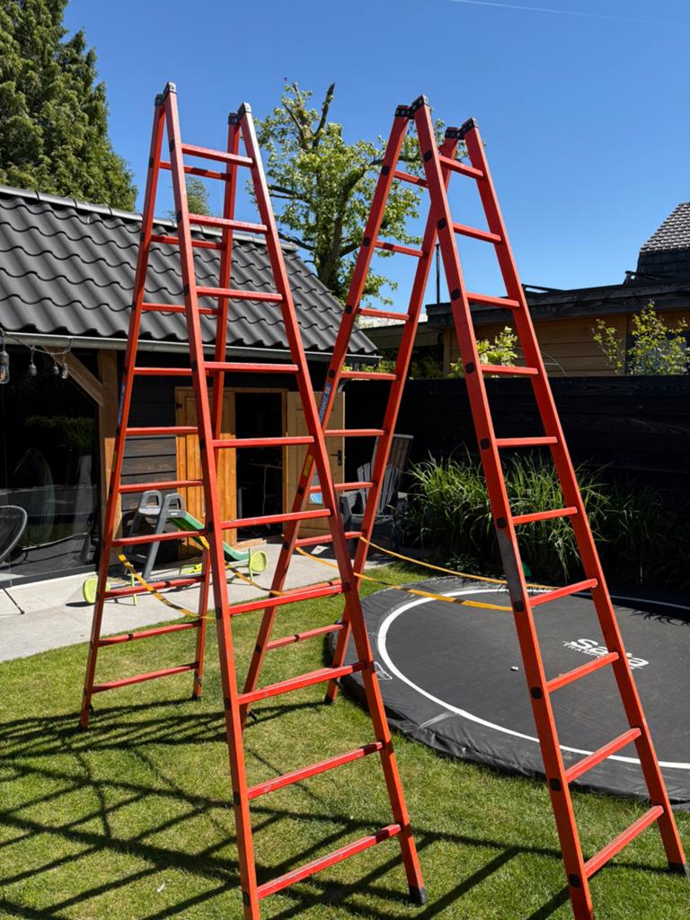 Zarges trappen en hymer ladder, Doe-het-zelf en Verbouw, Ladders en Trappen, Ophalen, Gebruikt, 4 meter of meer