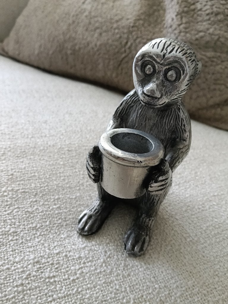 Aapjes Kandelaar H&M home, Gebruikt, 12 cm, Overige merken, Ophalen of Verzenden