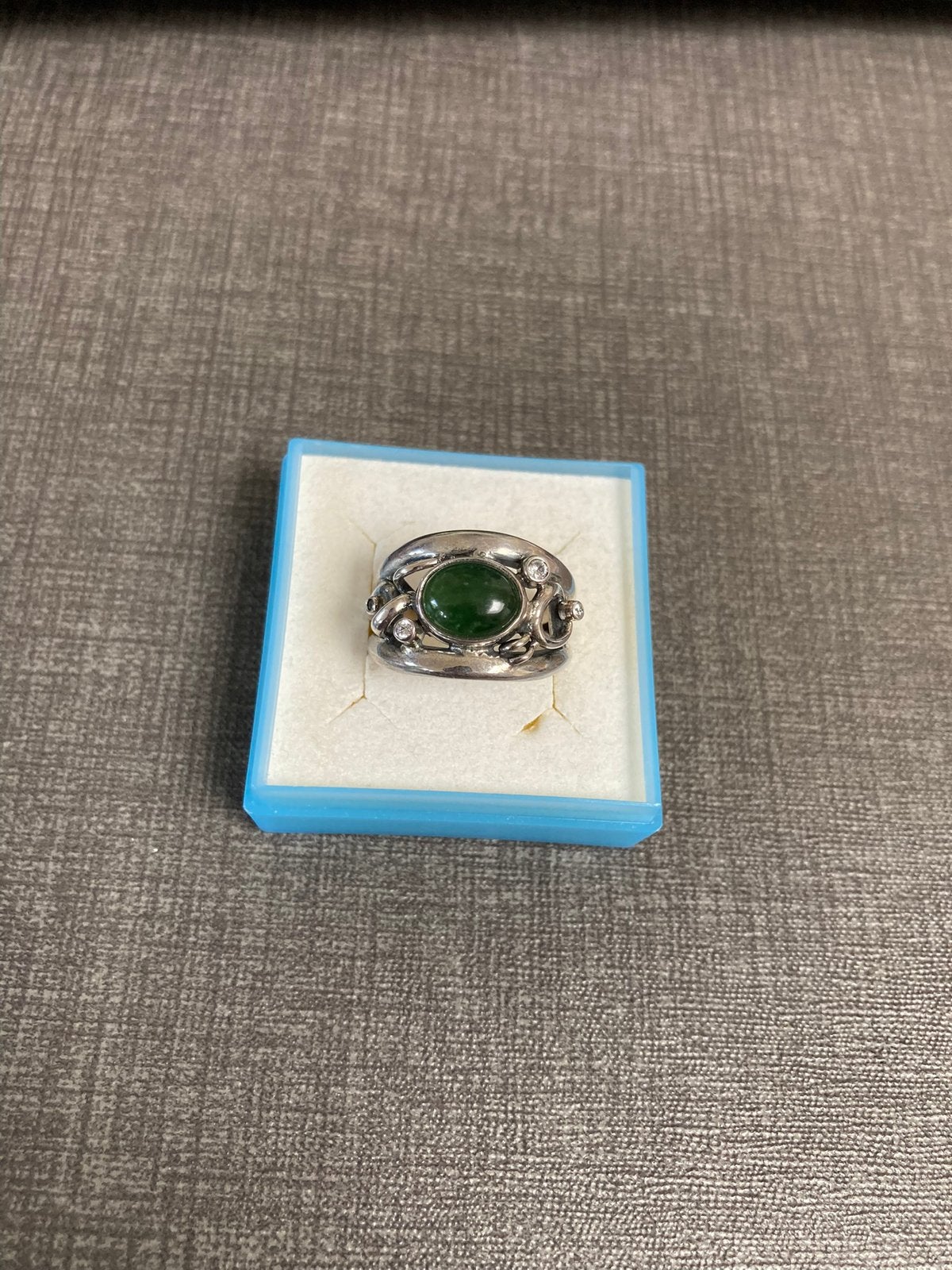 Rabinovich ring met groene serpentijn maat 58, Sieraden, Tassen en Uiterlijk, Ringen, Ophalen of Verzenden, 17 tot 18, Dame, Groen