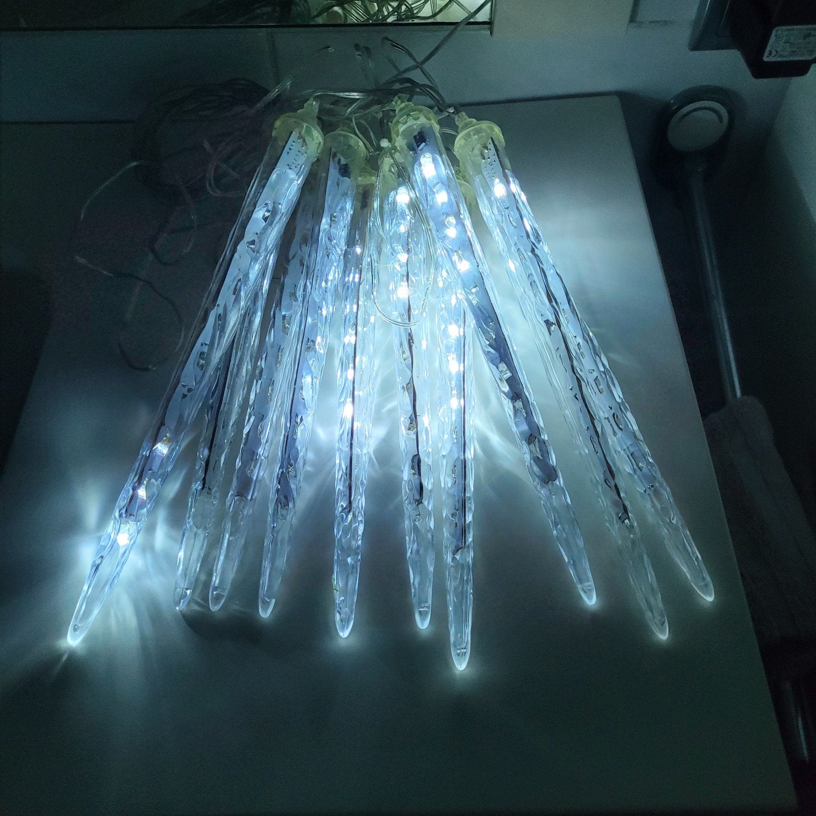 Kerstverlichting ijspegellichtsnoer x10 bewegende LED licht, Diversen, Ophalen of Verzenden, Zo goed als nieuw