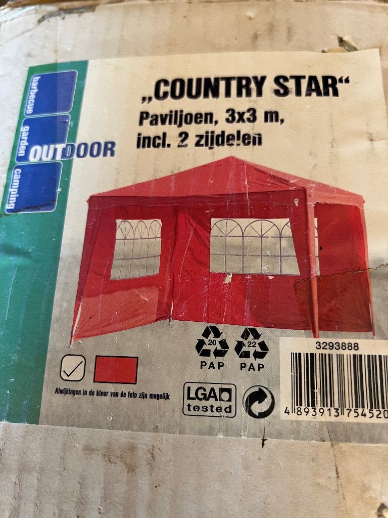 partytent 3 x 3 paviljoen met 2 zijwanden Outdoor, Ophalen, Partytent, Minder dan 4 meter, Minder dan 5 meter