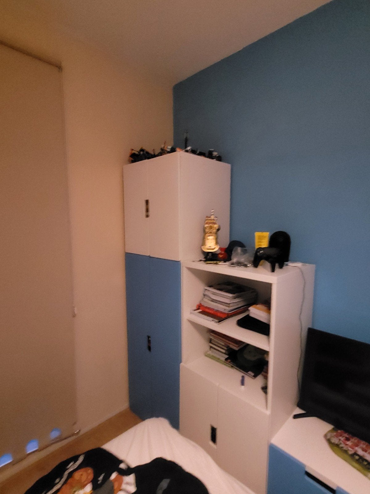 Kledingkast van ikea met lades en opbergkast - wit/blauw, Ophalen, 200 cm of meer, 150 tot 200 cm, Met lade(s)