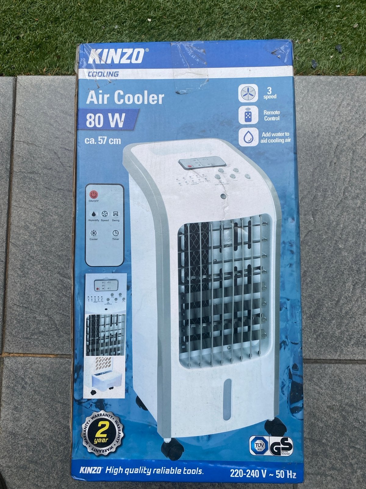Kinzo Air Cooler 80W - weinig gebruikt, Witgoed en Apparatuur, Airco's, Ophalen, Gebruikt, Minder dan 60 m³, Ventileren