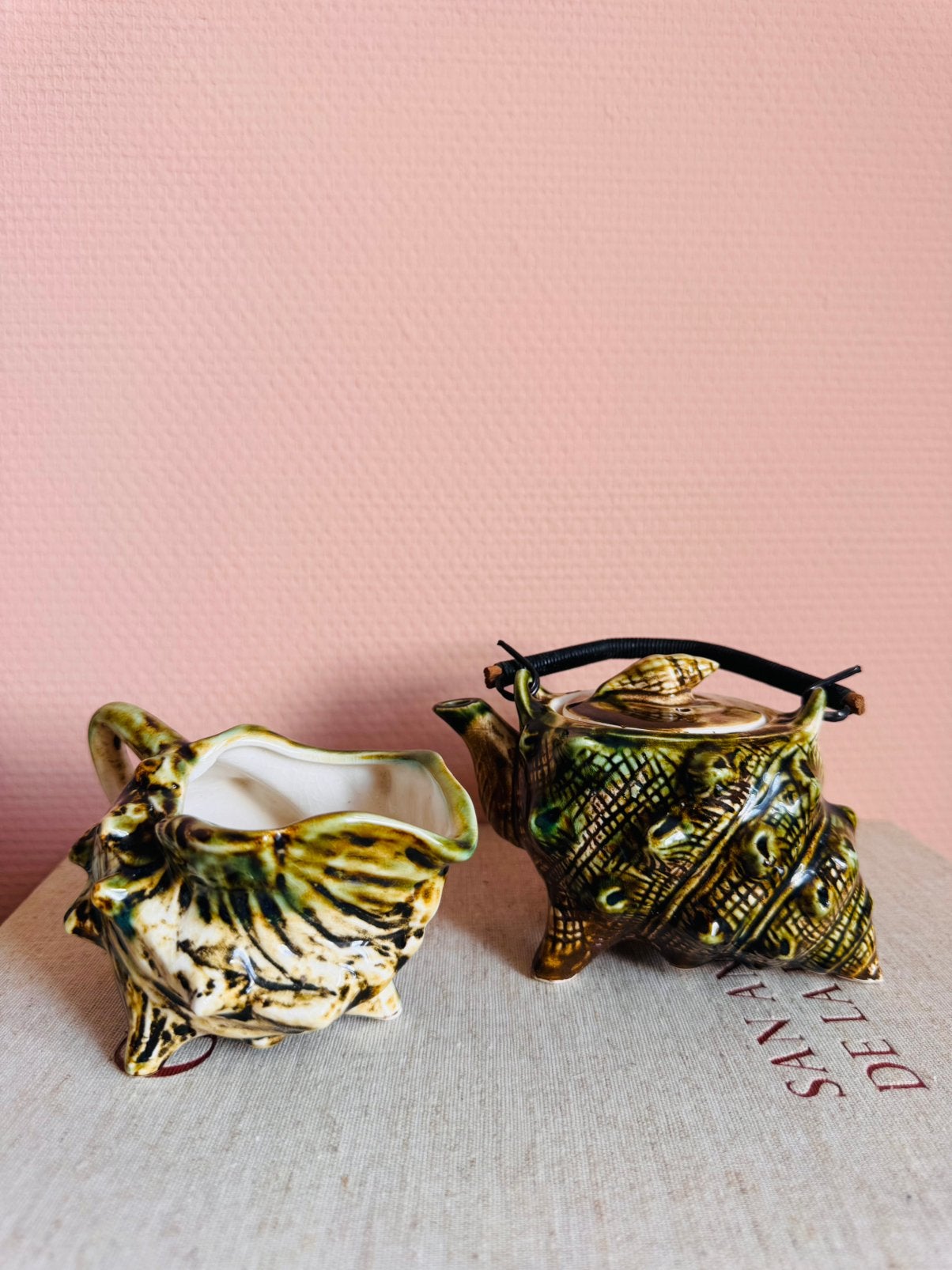Japanse theeset jaren 50 schelp majolica, Ophalen of Verzenden