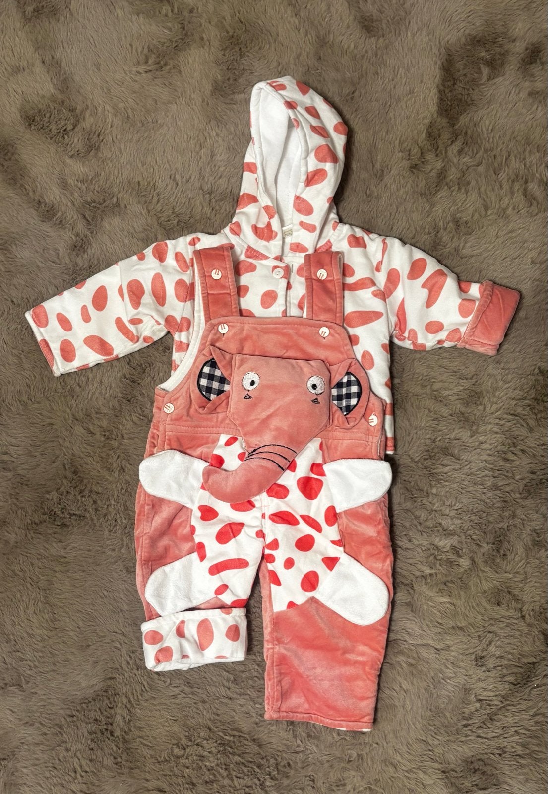 Nieuwe babykleding set: roze olifant salopette & hoodie, Ophalen of Verzenden, Nieuw, Jongetje of Meisje