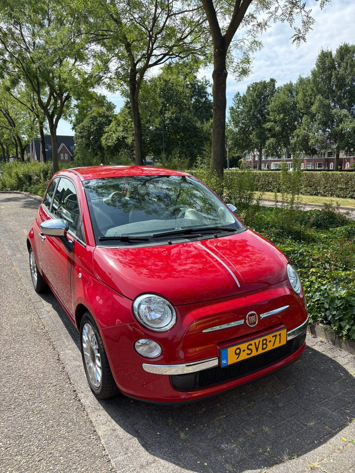 Fiat 500 1.0 Twinair C 2013 Rood, Beige, 840 kg, 24 km/l, Handgeschakeld