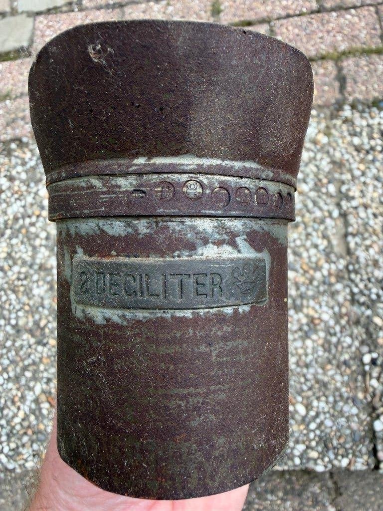 Antieke 2 Deciliter Maatbeker - Gietijzer, Antiek en Kunst, Antiek | Gereedschap en Instrumenten, Ophalen of Verzenden