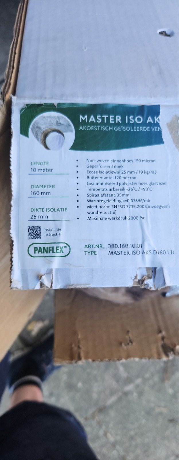 Panflex Master ISO AK akoestisch geïsoleerde ventilatieslang, Minder dan 4 cm, Overige materialen, Nieuw, Ophalen of Verzenden