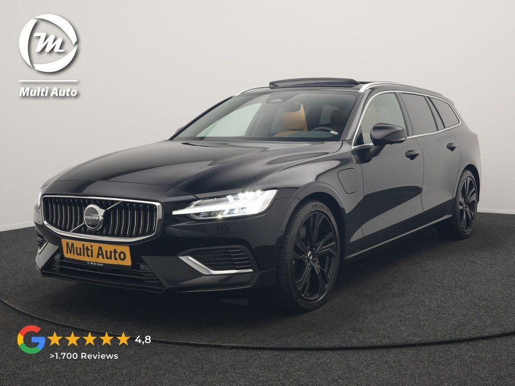 Volvo V60 T6 AWD Plus Bright LONG RANGE PHEV 350pk Dealer O., Auto's, Volvo, Automaat, Gebruikt, 4 cilinders, Zwart