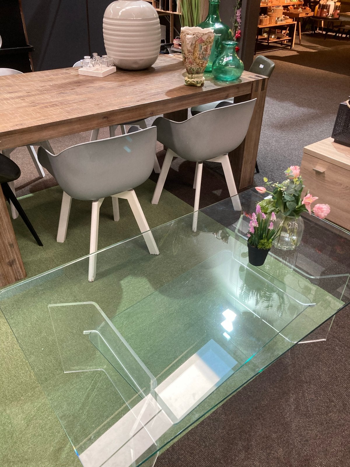 Moderne glazen salontafel, Gebruikt, 100 tot 150 cm, Ikea, Glas