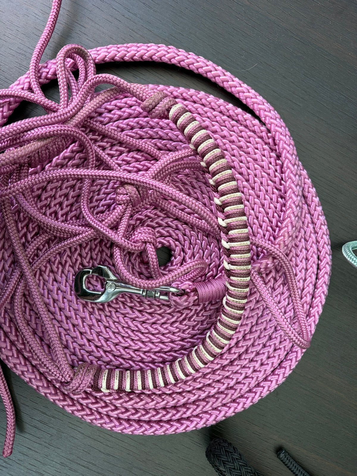 Roze en mint groene touwhalster en 8m leadrope, Dieren en Toebehoren, Ophalen of Verzenden, Nieuw
