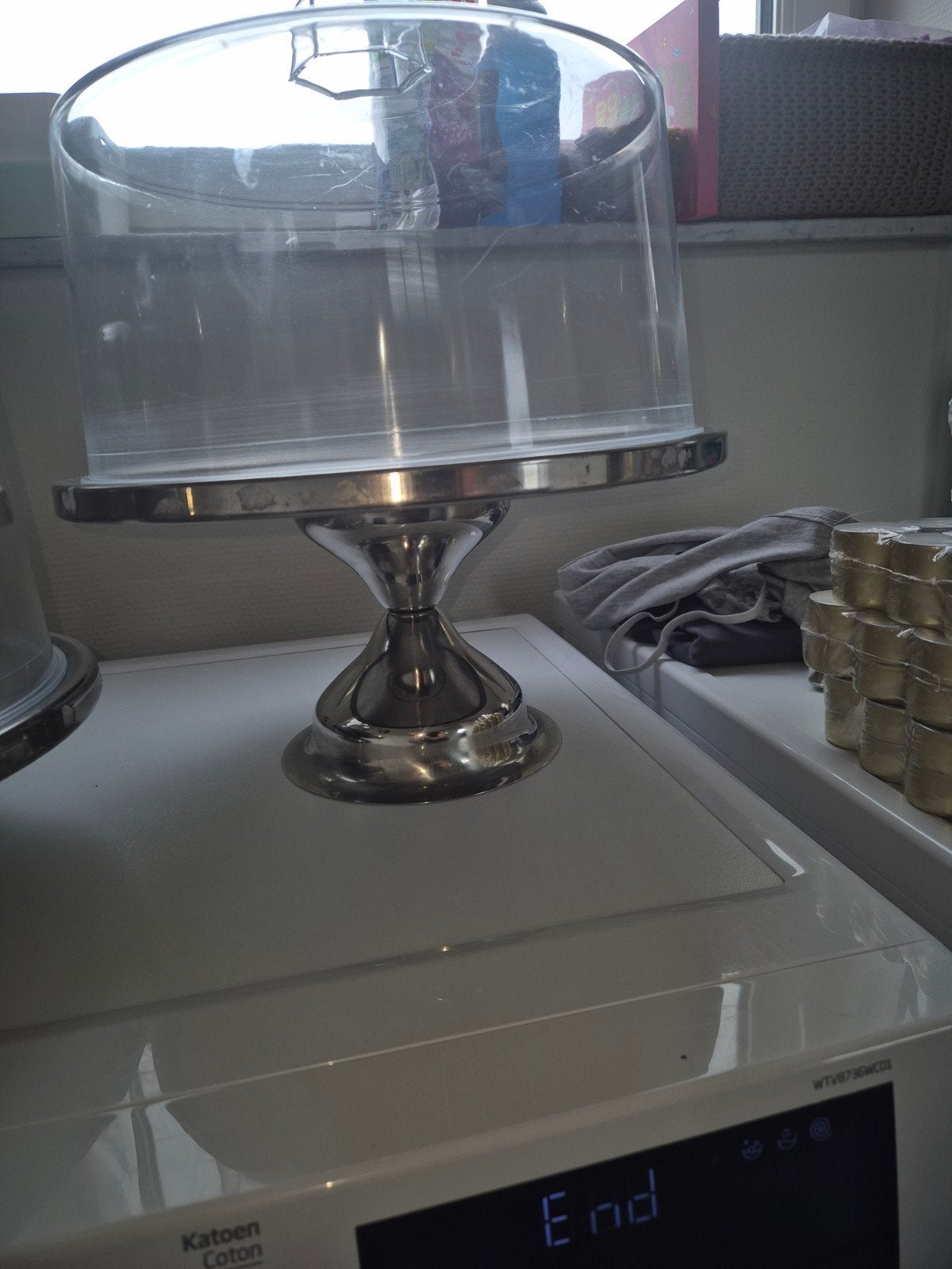 Taartplateau met stolp - Set van 2, Overige typen, Zilver, Ophalen of Verzenden, Zo goed als nieuw
