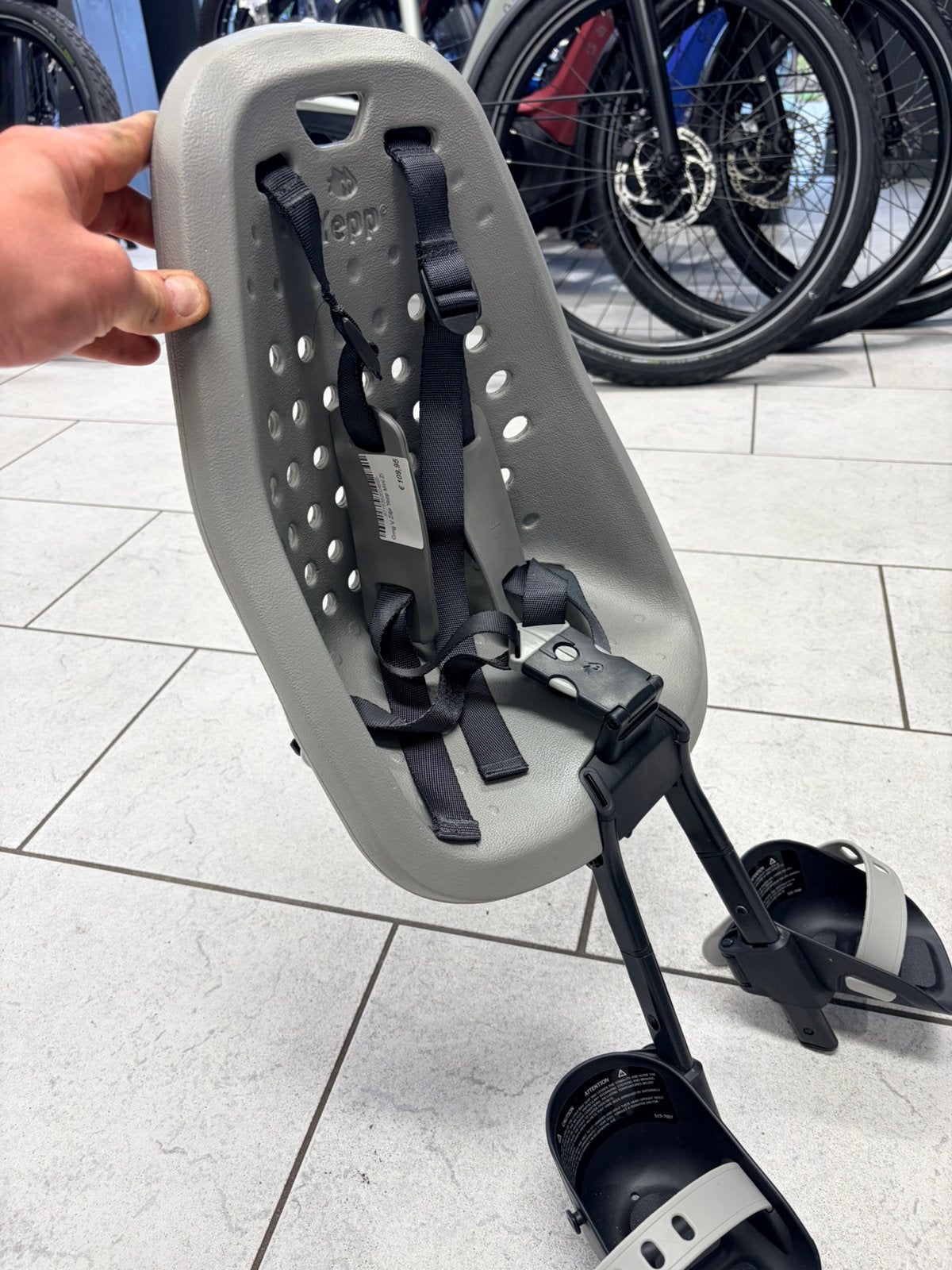 Voorzitke Thule Yes Mini grijs, Fietsen en Brommers, Ophalen, Voetsteuntjes, 0 t/m 18 kg, Voorzitje