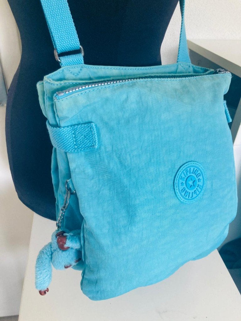 Kipling schoudertas crossbody tas lichtblauw, Sieraden, Tassen en Uiterlijk, Ophalen of Verzenden, Zo goed als nieuw, Blauw, Kipling