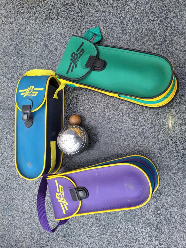 JB Petanque set met 3 ballen en met but, Ophalen, Gebruikt