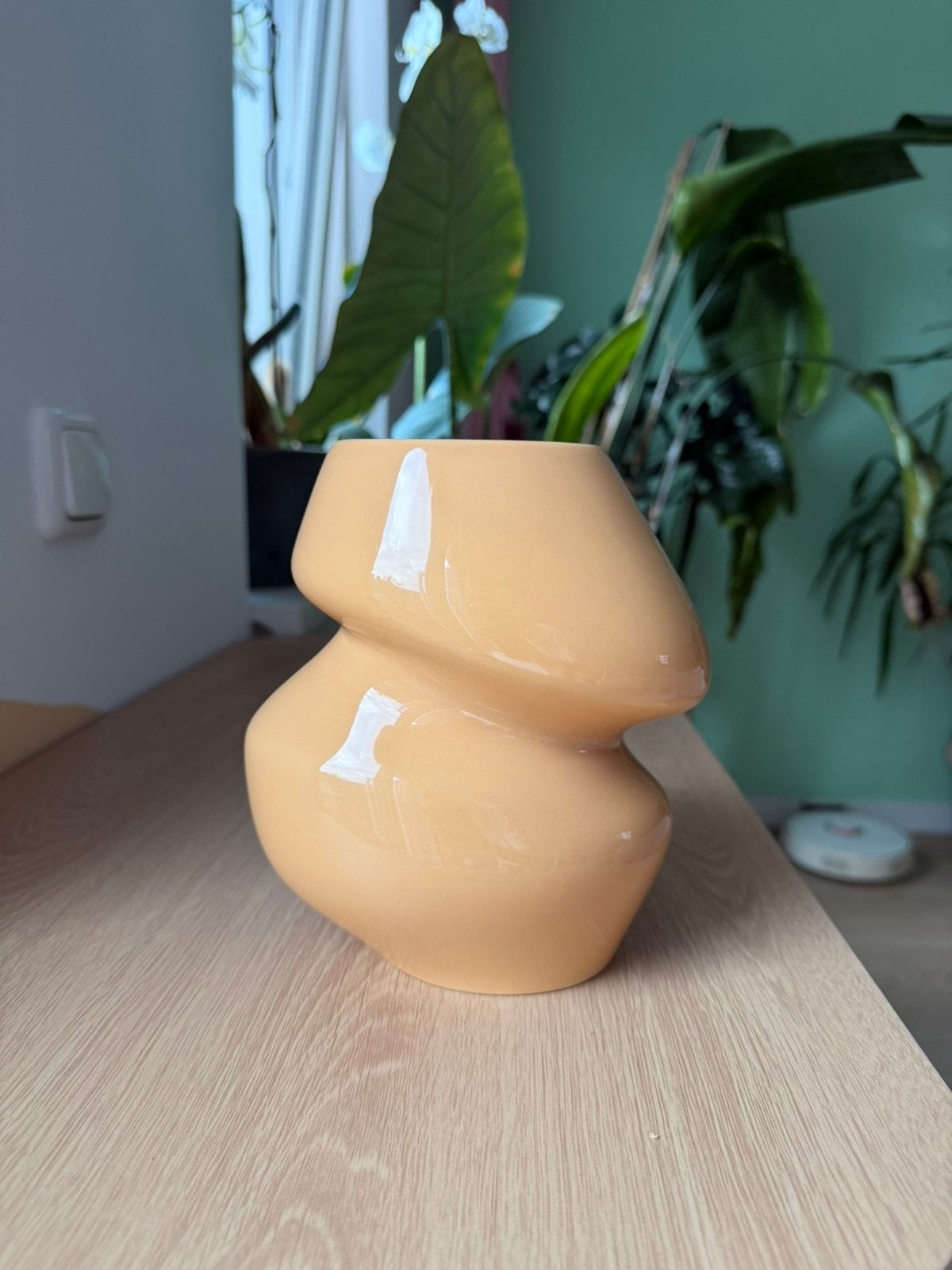 HK Living Ceramic Organic Vase S - Capuccino, Huis en Inrichting, Ophalen of Verzenden, Nieuw, Beige